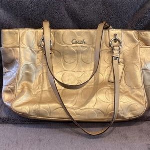 Preloved Coach Metallic Gold Satchel - EUC